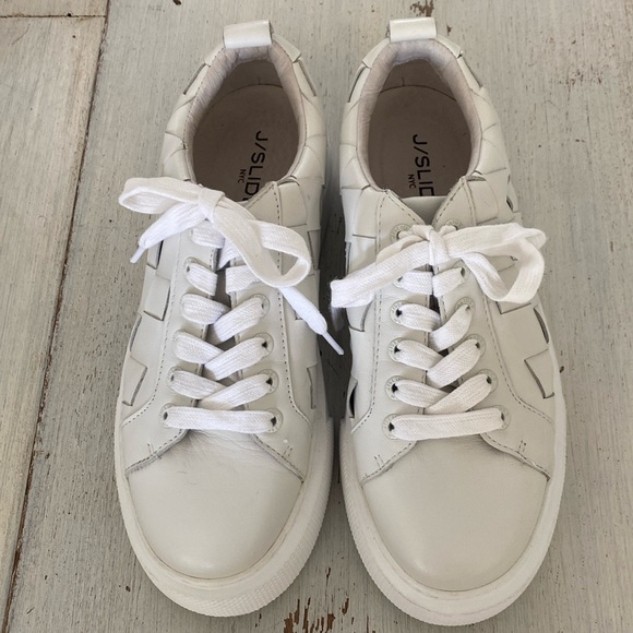 J/Slides Lightweight Dede White Platform Weave Sneakers. Size 6.5 - Picture 2 of 11
